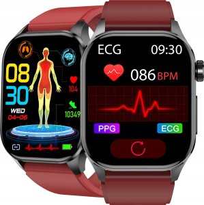 SMARTWATCH MĘSKI Zegarek EKG FUNKCJA POMIARU CUKRU AMOLED CIŚNIENIE ROZMOWY 2