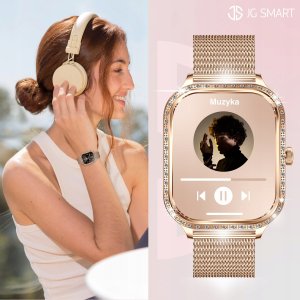 Smartwatch JG Smart SMARTWATCH DAMSKI ZEGAREK ROZMOWY MENU POLSKIE PULS POWIADOMIENIA| 3 PASKI 12