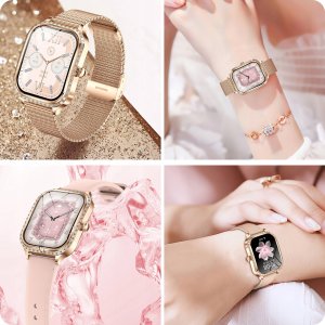 Smartwatch JG Smart SMARTWATCH DAMSKI ZEGAREK ROZMOWY MENU POLSKIE PULS POWIADOMIENIA| 3 PASKI 4