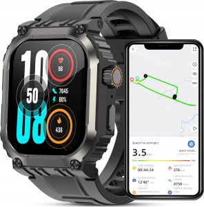 SMARTWATCH MĘSKI ZEGAREK FUNKCJA GPS ROZMOWY POLSKIE MENU TĘTNO 410mAh 1