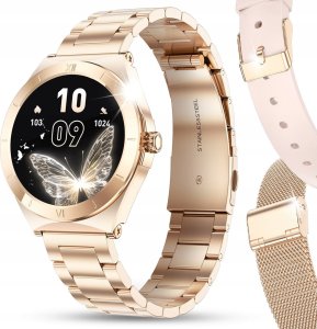 SMARTWATCH ZEGAREK DAMSKI ROZMOWY MENU PL WODOODPORNY AMOLED ZDROWIE 3paski 2