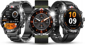 SMARTWATCH ZEGAREK MĘSKI MENU JĘZYK POLSKI ROZMOWY CZARNY PREMIUM + 3 PASKI 3