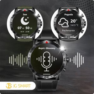 SMARTWATCH ZEGAREK MĘSKI MENU JĘZYK POLSKI ROZMOWY CZARNY PREMIUM + 3 PASKI 6