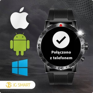 SMARTWATCH ZEGAREK MĘSKI MENU JĘZYK POLSKI ROZMOWY CZARNY PREMIUM + 3 PASKI 8