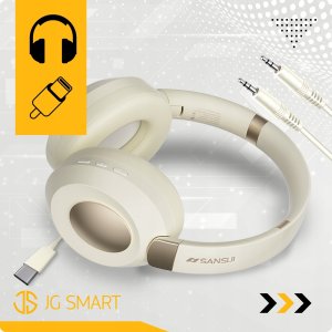 SŁUCHAWKI PRZEWODOWE NAUSZNE ENC BEŻOWE GAMINGOWE SPORTOWE MINI JACK 3.5mm 4