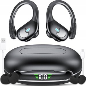 SŁUCHAWKI BEZPRZEWODOWE BLUETOOTH DOKANAŁOWE SPORTOWE GŁOŚNE + POWERBANK 3