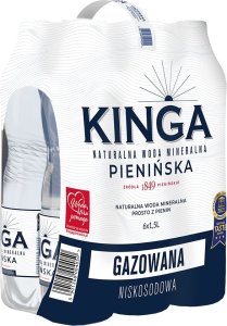 6x Kinga Pienińska woda mineralna gazowana 1,5 l 1