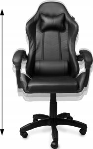 Fotel gamingowy krzesło obrotowe ekoskóra czarny 8