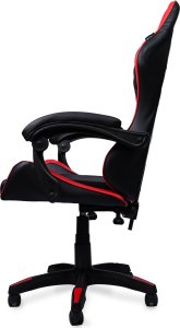 Fotel gamingowy krzesło obrotowe ekoskóra czarno-czerwony 4