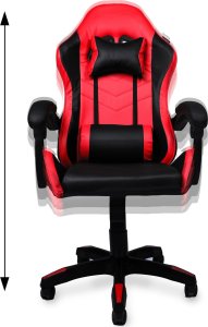 Fotel gamingowy krzesło obrotowe ekoskóra czarno-czerwony 5