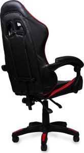 Fotel gamingowy krzesło obrotowe ekoskóra czarno-czerwony 9