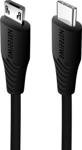 Kabel USB Swissten USB-C - microUSB 1 m Czarny (8595217471894) 2