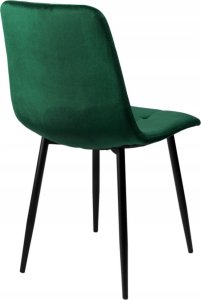 Krzesło tapicerowane welurowe do salonu jadalni velvet loft butelkowa zieleń 2