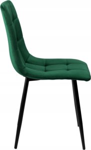 Krzesło tapicerowane welurowe do salonu jadalni velvet loft butelkowa zieleń 3