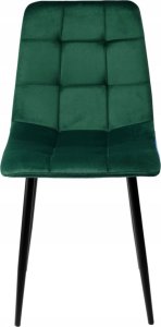 Krzesło tapicerowane welurowe do salonu jadalni velvet loft butelkowa zieleń 4