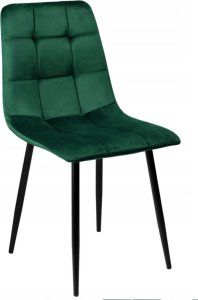 Krzesło tapicerowane welurowe do salonu jadalni velvet loft butelkowa zieleń 5
