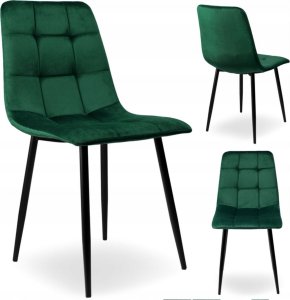 Krzesło tapicerowane welurowe do salonu jadalni velvet loft butelkowa zieleń 10