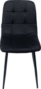 Bauerkraft Krzesło tapicerowane welurowe do salonu jadalni velvet loft czarny 2