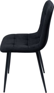 Bauerkraft Krzesło tapicerowane welurowe do salonu jadalni velvet loft czarny 4