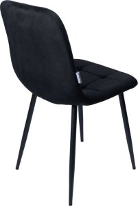 Bauerkraft Krzesło tapicerowane welurowe do salonu jadalni velvet loft czarny 7