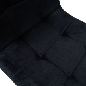 Bauerkraft Krzesło tapicerowane welurowe do salonu jadalni velvet loft czarny 8