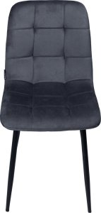 Krzesło tapicerowane welurowe do salonu jadalni velvet loft grafitowy 2