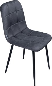 Krzesło tapicerowane welurowe do salonu jadalni velvet loft grafitowy 3