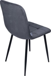 Krzesło tapicerowane welurowe do salonu jadalni velvet loft grafitowy 5