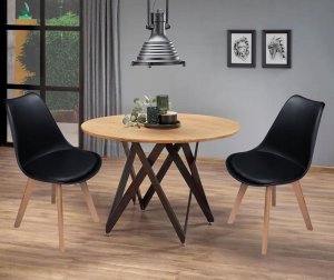 Bauerkraft Nowoczesne krzesło z poduszką w stylu skandynawskim do salonu jadalni kuchni czarne 9