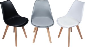 Bauerkraft Nowoczesne krzesło z poduszką w stylu skandynawskim do salonu jadalni kuchni szare 11