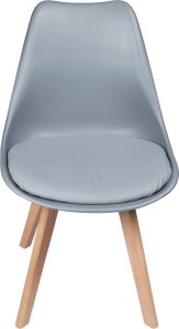 Bauerkraft Nowoczesne krzesło z poduszką w stylu skandynawskim do salonu jadalni kuchni szare 2