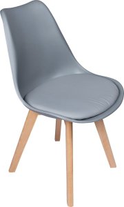 Bauerkraft Nowoczesne krzesło z poduszką w stylu skandynawskim do salonu jadalni kuchni szare 3
