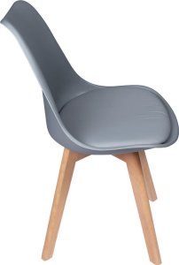 Bauerkraft Nowoczesne krzesło z poduszką w stylu skandynawskim do salonu jadalni kuchni szare 4