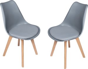 Bauerkraft Nowoczesne krzesło z poduszką w stylu skandynawskim do salonu jadalni kuchni szare 8