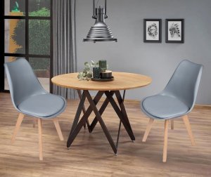 Bauerkraft Nowoczesne krzesło z poduszką w stylu skandynawskim do salonu jadalni kuchni szare 10
