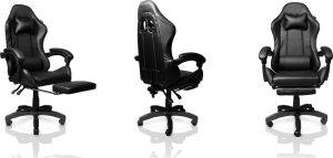 Fotel Bauerkraft Fotel gamingowy krzesło obrotowe z podnóżkiem czarny 8