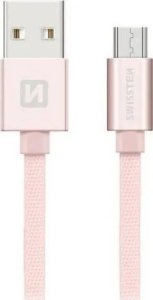 Kabel USB Swissten microUSB - microUSB 2 m Różowy (8595217455559) 4