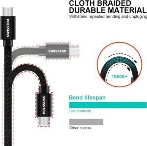 Kabel USB Swissten microUSB - microUSB 2 m Różowy (8595217455559) 9