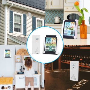 Bezprzewodowa stacja pogodowa termometr higrometr zegar alarm 7