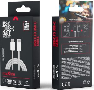 Maxlife MXUC-06 Cable USB-C to USB-C / 1m / 20W 5