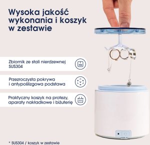 ZENT Myjka Ultradźwiękowa ZENT do nakładek protez invisalign aparatów biżuterii 0.22L 10
