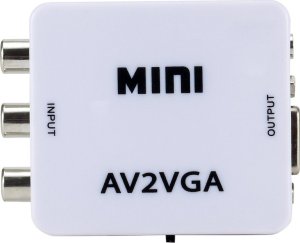 RoGer Adapter to Transfer RCA to VGA Signal (+Audio) White 1