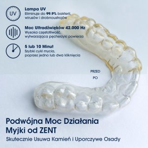 ZENT Myjka ultradźwiękowa Ultrasonic Cleaner biała 6