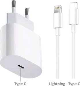 RoGer CH20W1M Wall Charger 20W / USB-C - Lightning 1m 2
