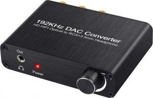 RoGer DAC 192kHz 24bit S/PDIF to RCA Converter with headphone jack 3,5mm / Optical / Coaxial 3