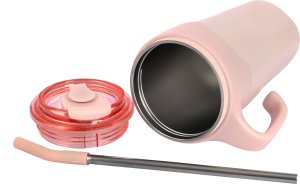 Kubek termiczny ze słomką Majestic Sport Jelly 650 ml różowy 6