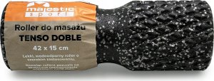 Roller do masażu Majestic Sport TENSO DOBLE 42x15 cm z wypustkami czarno-szary 1