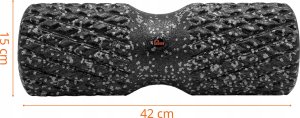 Roller do masażu Majestic Sport TENSO DOBLE 42x15 cm z wypustkami czarno-szary 6