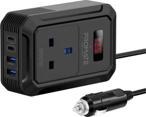 Promate Inverto-200W Car inverter DC-AC 11-17V 200W / USB-C PD65W 1
