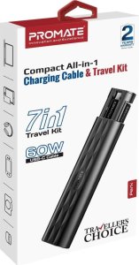 Kabel USB Promate USB-C - microUSB 0.3 m Czarny (6959144066486) 3